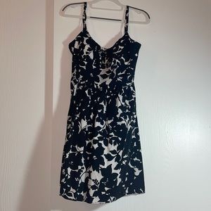 Floral Black and White Dress